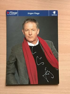 Autogrammkarte - JÜRGEN FLIEGE - ARD-TV-MODERATOR FLIEGE - orig. signiert #1287