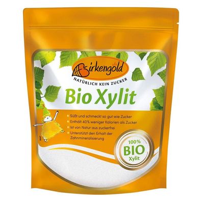 Bio Xylit Zuckerersatz 500g Beutel 40% weniger Kalorien als Zucker Birkengold