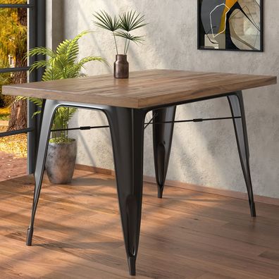 California | Tolix Tisch | 120x70cm | Wenge & Schwarz | Industrie Tisch, Retrotisch,