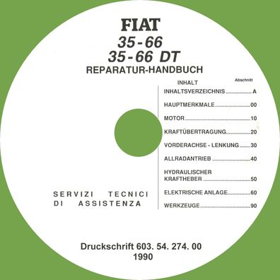 Reparatur Handbuch für den Fiat 35 - 66 und 35 - 66 DT Ungebraucht