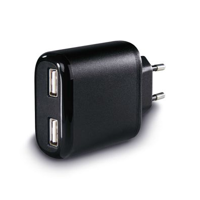 Hama 2-fach USB Ladegerät Ultra Fast Adapter 17W/3,4A Universal Netzteil Schwarz