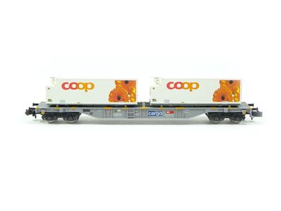 Güterwagen Containertragwagen coop®, SSB Cargo, Minitrix N 15491 neu, OVP