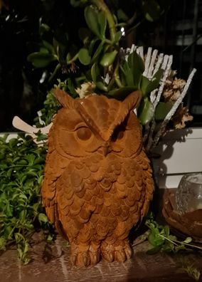 Gusseisen Skulptur , Große Eule Vogel Greifvogel Greif, Lebensgroß, Kautz, Uhu