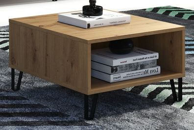 Couchtisch Wohnzimmer Tisch Eiche Artisan Beistelltisch 60x60 cm Stauraum Touch