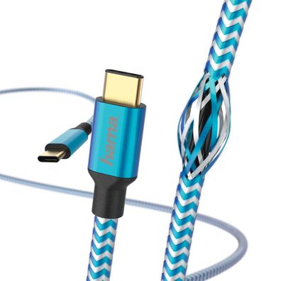 Hama Typ C zu Typ C Lade-/ Datenkabel Samsung Huawei USB 2.0 Anschlusskabel Blau