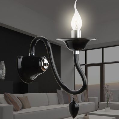 GIULIA | Wandlampe | Ø120mm | Schwarz | Murano Wandlüster | Lüsterlampe Lüster Wandl