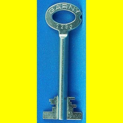 Garny Tresor Doppelbart - Schlüssel Profil 2292 - Länge 70 mm - gebohrt 3 mm