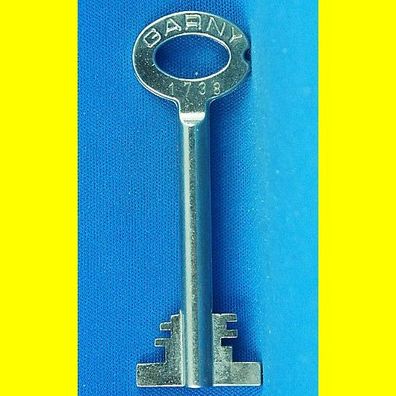 Garny Tresor Doppelbart - Schlüssel Profil 1738 - Länge 70 mm - gebohrt 3 mm