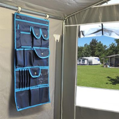 Hängeaufbewahrung KFZ 17 Fächer für Camping Wohnwagen Werkzeug Kunststoff blau