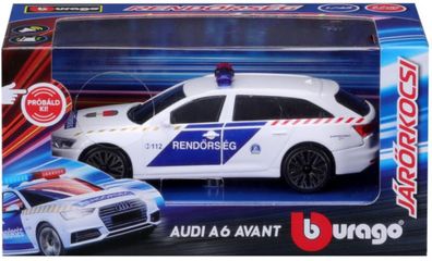 Bburago Audi A6 Ungarisches Polizeiauto mit Sirene 1/43