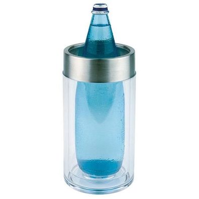 APS Flaschenkühler für 0,7-1,5 L Flaschen aus Acryl doppelwandig H 23 Ø 11,5 cm