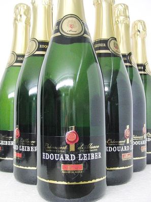 6 FL Crémant d Alsace Brut Edouard Leiber trocken Elsass klassische Flaschengärung
