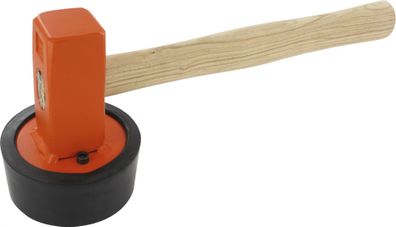Plattenlegerhammer 1500g mit auswechselbarem Gummiaufsatz rund orange