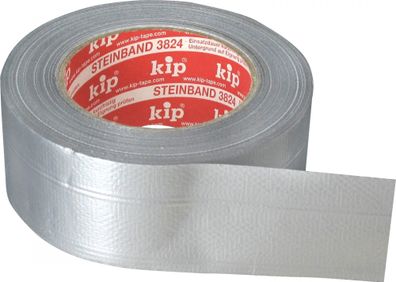 Steinband mit Gewebe silber 50mm x 50m