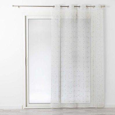 Fenstervorhang mit Ösen DIXIE 140x240 cm, weiß-silbernem Aufdruck Douceur d'intérieur