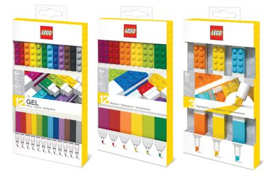 Paketangebot: 3er Set LEGO Stifte-Set (Gelstifte + Filzstifte + Textmarker) Sparset