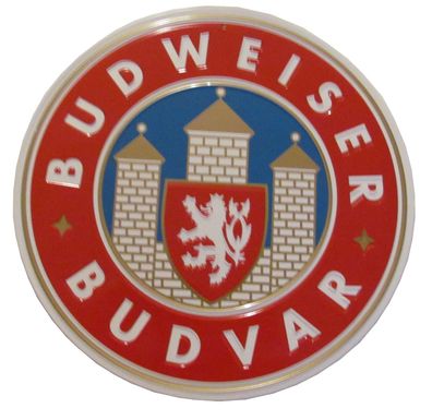 Budweiser Brauerei - Budvar - rundes Blechschild 25 cm