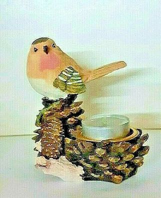 Teelichthalter Kerzenhalter Vogel mit Nest Kerze gedeckter Tisch Teelichter Neu