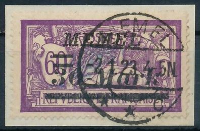 MEMEL 1922 Nr 115 zentrisch gestempelt Briefstück gepr. X41EA22