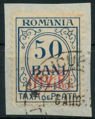 BES. 1WK D-MV Rumänien PORTO Nr 5 gestempelt Briefstück X434966