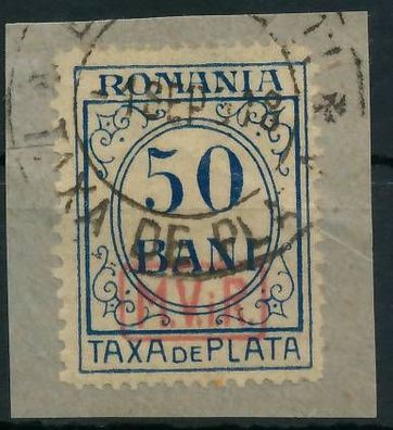 BES. 1WK D-MV Rumänien PORTO Nr 5 gestempelt Briefstück X434962