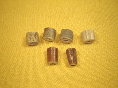 5 Stück echt Hirschhorn Perle handgeschnitzt für Kordel, Band 1,4 cm Nr15-1