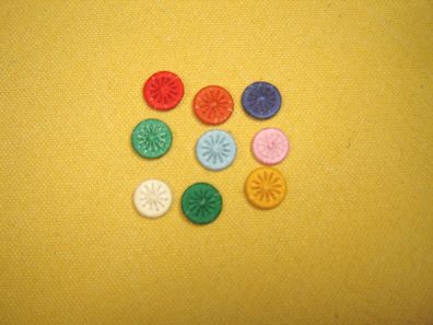 9 Knöpfe Zwirnknopf mit Muster 1,4 cm verschiedene bunte Farben K208