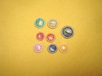 8 Knöpfe Zwirnknopf mit Muster verschiedene bunte Farben und Größen K206