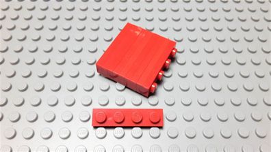 Lego 10 Stück Platten 1x4 Rot Nummer 3710