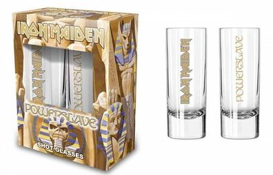 Iron Maiden Powerslave Shotglas Schnapsglas Set 100% offizielles Merch! Neu New