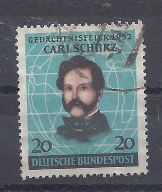 Mi. Nr. 155, BRD, Bund, Jahr 1952, Carl Schurz 20, gestempelt