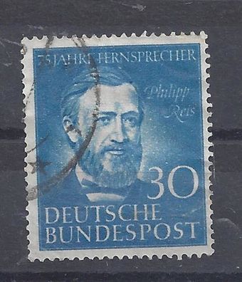 Mi. Nr. 161, BRD, Bund, Jahr 1952, 75 J Telefon in Deutschland, blau, gestempelt