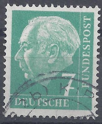 Mi. Nr. 181, BRD, Bund, Jahr 1954, Heuss 7, grün, gestempelt