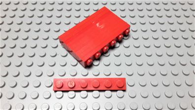 Lego 10 Stück Platten 1x6 Rot Nummer 3666