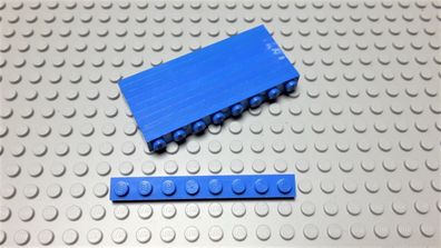 Lego 10 Stück Platten 1x8 Blau Nummer 3460
