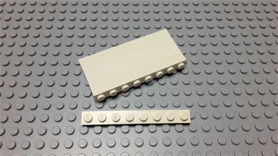Lego 10 Stück Platten 1x8 Weiß Nummer 3460