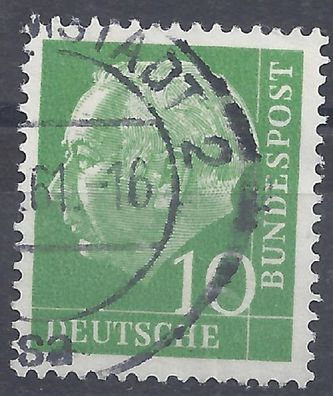 Mi. Nr. 183, BRD, Bund, Jahr 1954, Heuss 10 grün, gestempelt