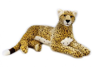 Stofftier Gepard Junior 110 cm Plüsch gelb/ weiß/ schwarz
