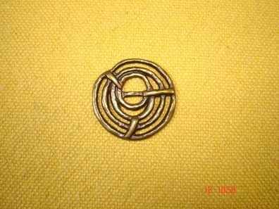 Aufnäher Applikation Trachten Spirale Metall altmessingfarben 2,8 cm Nr12347
