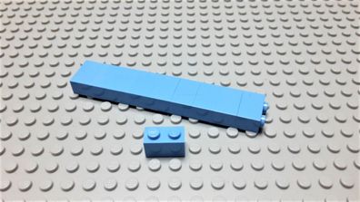 Lego 10 Stück Basicsteine 1x2 hoch Hellblau Mediumblau Nummer 3004