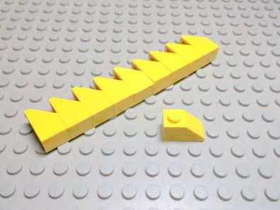 Lego 10 Stück Schrägsteine 45 Grad mit Steg 1x2 Gelb Nummer 3040