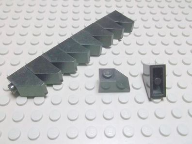 Lego 10 Stück Schrägsteine 45 Grad mit Steg 1x2 Schwarz Nummer 3040