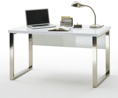 Schreibtisch Sydney in weiß Hochglanz 140 x 70 cm