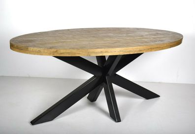 Esstisch Strong Spider Oval 180 cm Massivholz Holztisch Tisch Esszimmertisch