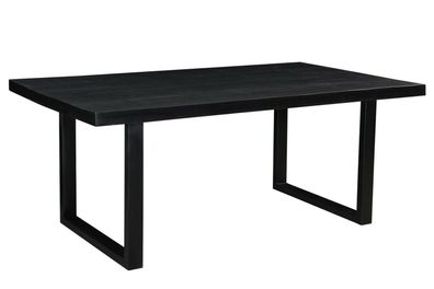 Mangoholz massiv Esszimmertisch Tisch Kala Schwarz 200 cm x 100 cm Holz / Stahl