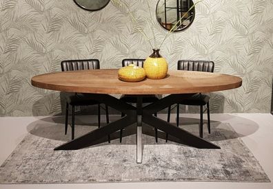 Mangoholz massiv Esszimmertisch Sturdy Oval Tafel Dinnertisch 180 cm x 90 cm