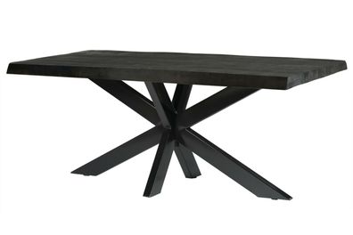 Esstisch Küchentisch Spider Norris Mango Massivholz Stahl Tisch Schwarz 220 cm