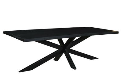 Esszimmertisch Küchentisch Tisch Kala Schwarz Spider Mango Stahl 240 cm x 100 cm