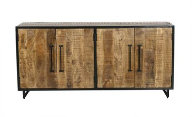 XXL Design Echtholz Mango Holz Stahl Kommode Sideboard Colorado 180 cm x 85 cm