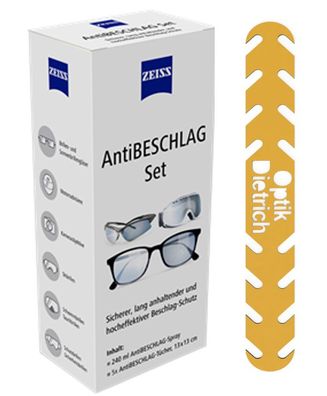 ZEISS AntiBESCHLAG Set (240ml Spray & 5 Tücher, lang anhaltender Beschlagschutz ...
